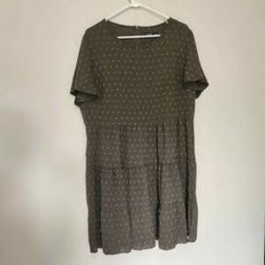 SHEIN Curve Green Polka Dot Tiered Dress 2XL